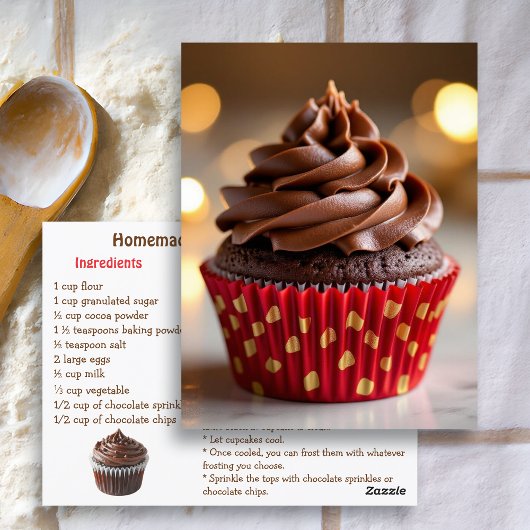 Chocolate Cupcake Recipe Card ポストカード