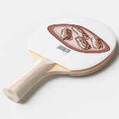 Chocolate eclair cartoon illustration  卓球ラケット (正面アングル)