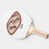 Chocolate eclair cartoon illustration  卓球ラケット (横)