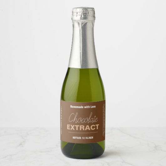 Chocolate Extract Modern Label Sticker スパークリングワインラベル (正面)