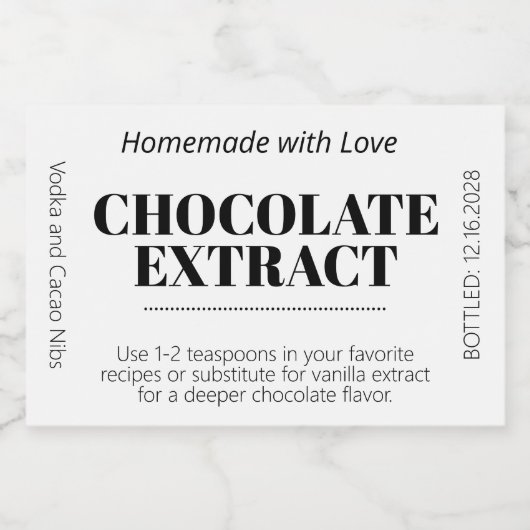 Chocolate Extract Modern Label Sticker ZEX_001g スパークリングワインラベル (シングルラベル)