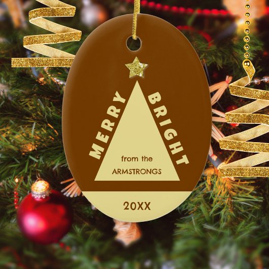 Chocolate Family Photo Minimalist Keepsake セラミックオーナメント