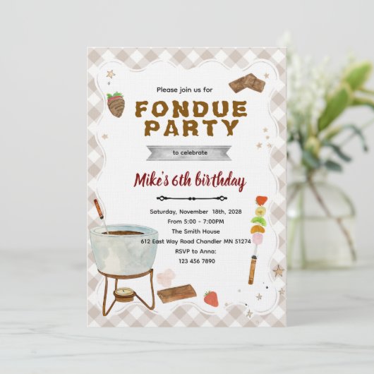 Chocolate Fondue Invitation 招待状 (スタンド正面)