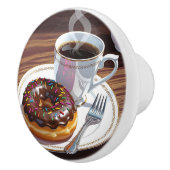 Chocolate Frosted Donut and Coffee  セラミックノブ (右)