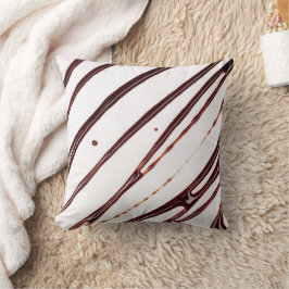 Chocolate Fudge Brown Throw Pillow  クッション
