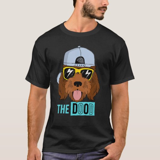 Chocolate Golden Doodle Dog The Dood Brown Goolden Tシャツ (正面)