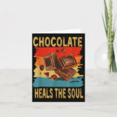Chocolate Heals The Soul Funny Chocolate Lovers Re カード (正面)