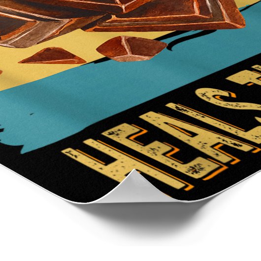 Chocolate Heals The Soul Funny Chocolate Lovers Re ポスター (角)