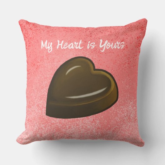 Chocolate Heart Valentines Day クッション (正面)