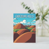 Chocolate Hills Bohol Philippines Travel ポストカード (スタンド正面)