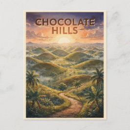 Chocolate Hills Philippines Vintage ポストカード