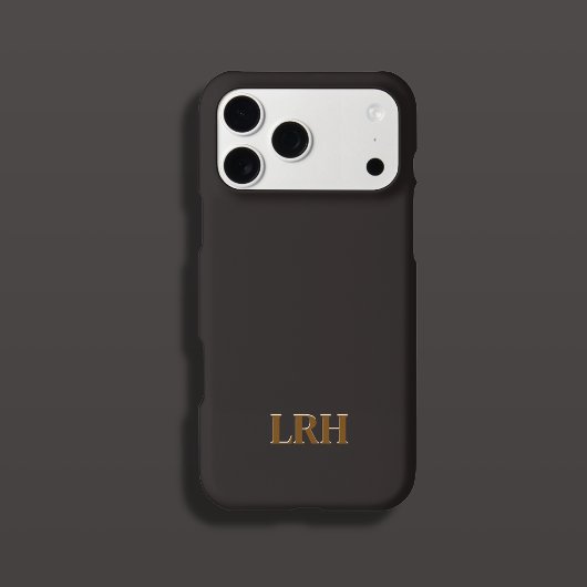 Chocolate Honey Minimalist Initial Monogram  iPhoneケース