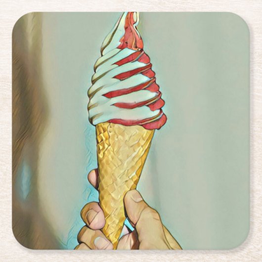 Chocolate ice cream スクエアペーパーコースター (正面)