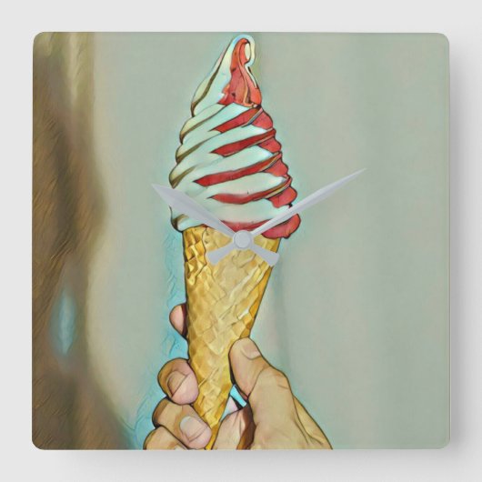 Chocolate ice cream スクエア壁時計 (正面)