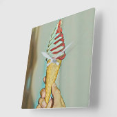 Chocolate ice cream スクエア壁時計 (傾斜)