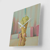 Chocolate ice cream スクエア壁時計 (傾斜)