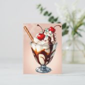 Chocolate Ice Cream Sundae with Sprinkles   ポストカード (スタンド正面)