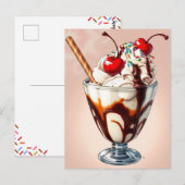 Chocolate Ice Cream Sundae with Sprinkles   ポストカード (正面/裏面)