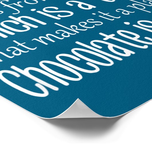 Chocolate Is Salad Funny Diet Quote  ポスター (角)