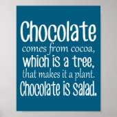 Chocolate Is Salad Funny Diet Quote  ポスター (正面)