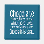 Chocolate Is Salad Funny Diet Quote  マグネット (正面)