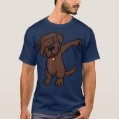 Chocolate Lab Dabbing Funny Dog Dab Tシャツ (正面)