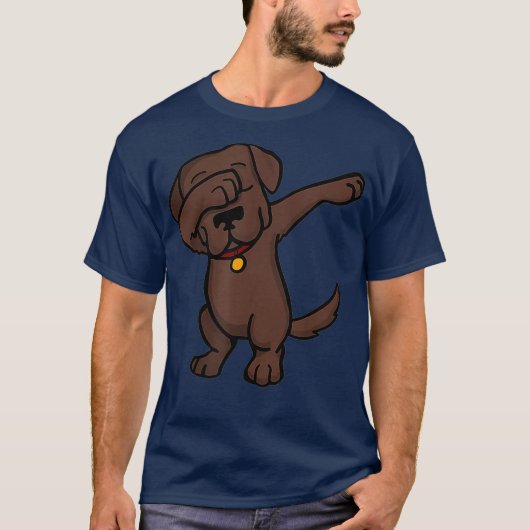 Chocolate Lab Dabbing   Funny Dog Dab Tシャツ (正面)