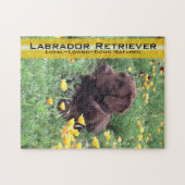 Chocolate Lab in California Poppy Patch ジグソーパズル (横)