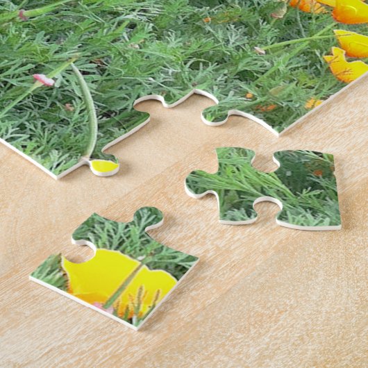 Chocolate Lab in California Poppy Patch ジグソーパズル (側面)