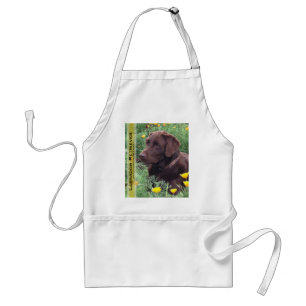Chocolate Lab in Poppy Patch Custom Photo and Text スタンダードエプロン