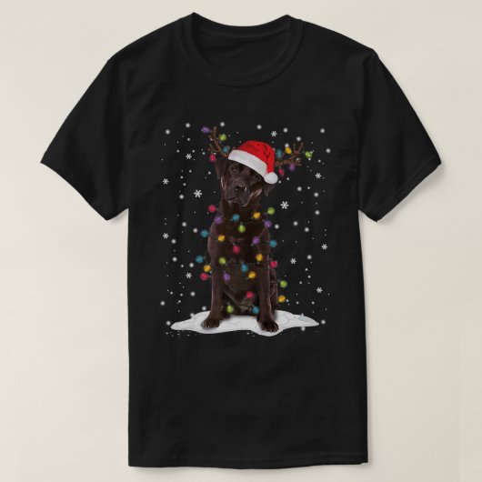 Chocolate Lab Labrador Christmas Tree Light Pajama Tシャツ (デザイン正面)