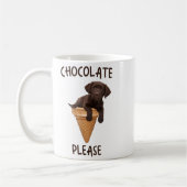 Chocolate Lab Waffle Cone Ice Cream Cute Labrador コーヒーマグカップ (左)