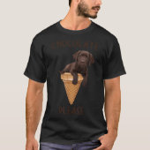 Chocolate Lab Waffle Cone Ice Cream Cute Labrador  Tシャツ (正面)
