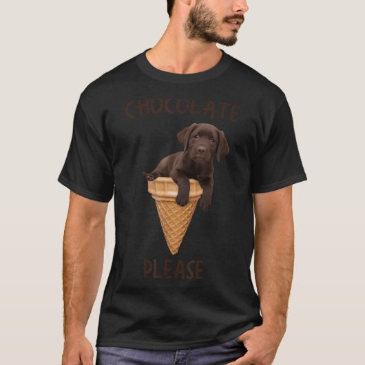 Chocolate Lab Waffle Cone Ice Cream Cute Labrador  Tシャツ (正面)