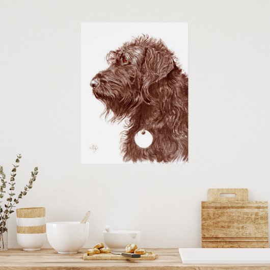 Chocolate Labradoodle Print ポスター (キッチン)