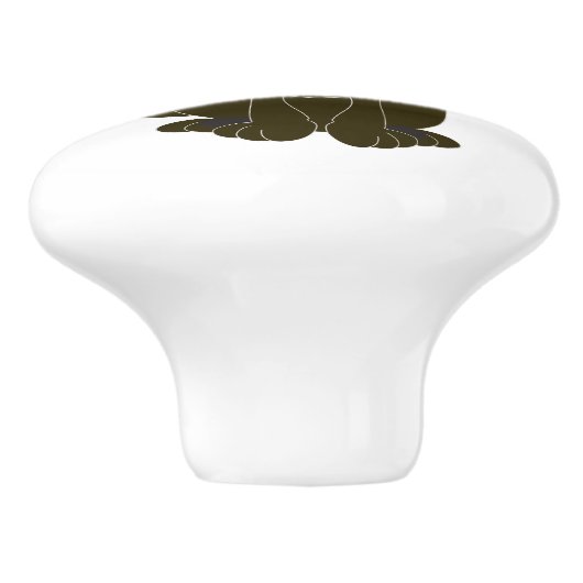 Chocolate Labrador Dog Design セラミックノブ (側面)