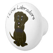 Chocolate Labrador Dog Design セラミックノブ (右)