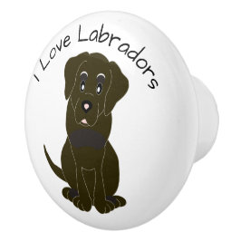 Chocolate Labrador Dog Design セラミックノブ