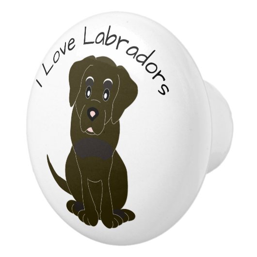 Chocolate Labrador Dog Design セラミックノブ (右)
