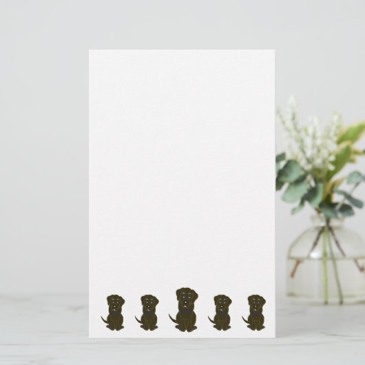 Chocolate Labrador Dog Design 便箋 (スタンド正面)