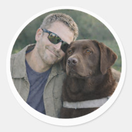 Chocolate Labrador Guide Dog Team ラウンドシール