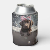 Chocolate Labrador Puppy Dog Spa Cute 缶クーラー (缶正面)