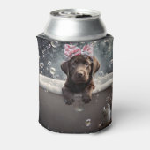 Chocolate Labrador Puppy Dog Spa Cute 缶クーラー (缶裏面)