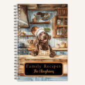 Chocolate Labrador Retriever Chef Recipe Book ノートブック (正面)