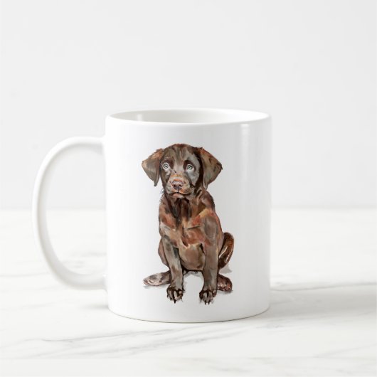 Chocolate Labrador Retriever Mug コーヒーマグカップ (左)