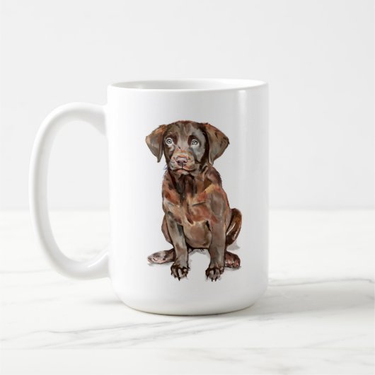 Chocolate Labrador Retriever Mug コーヒーマグカップ (左)