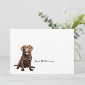 Chocolate Labrador Retriever Note Card サンキューカード (スタンド正面)