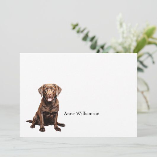 Chocolate Labrador Retriever Note Card サンキューカード (スタンド正面)