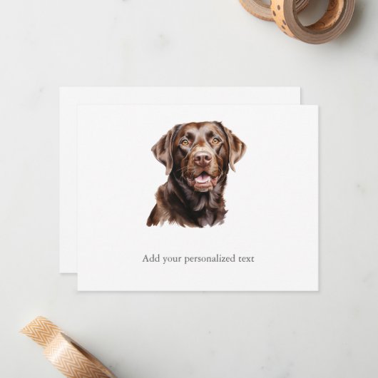 Chocolate Labrador Retriever Note Card ノートカード (正面/裏面インサイチュ)