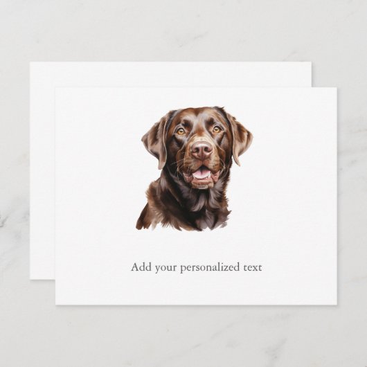 Chocolate Labrador Retriever Note Card ノートカード (正面/裏面)
